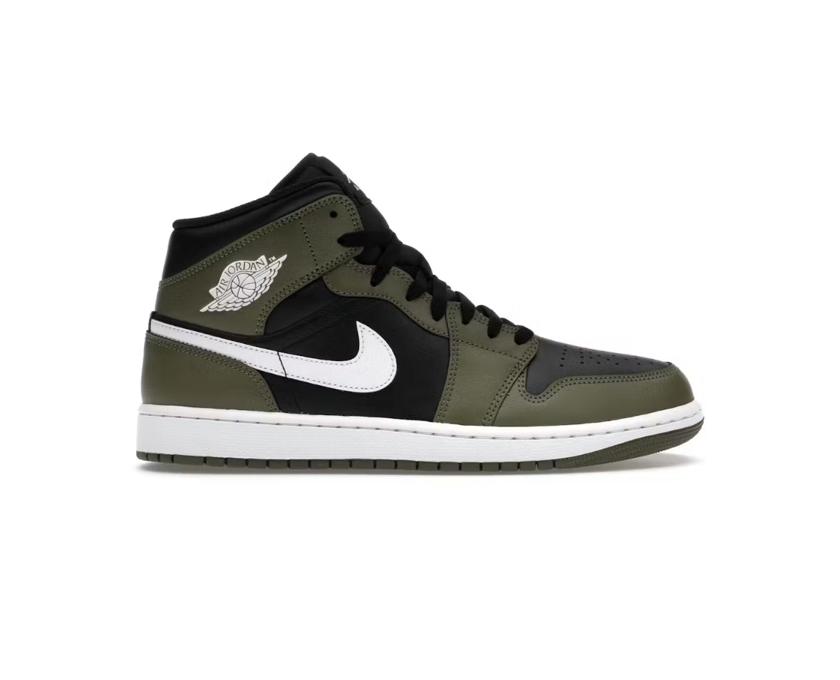 jordan 1 mid “black medium olive”