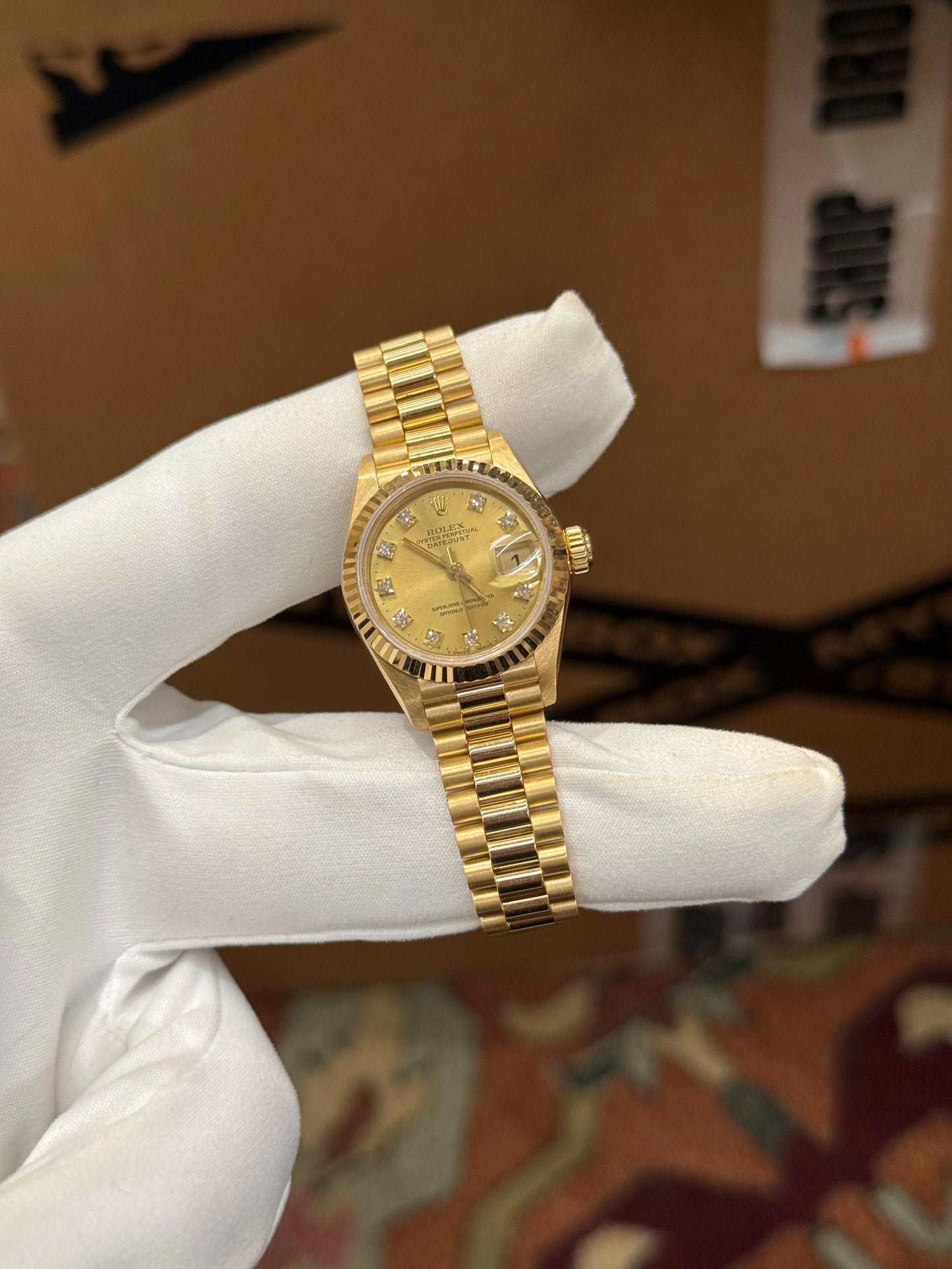 Reloj Rolex Datejust President “Factory Diamond 26mm”