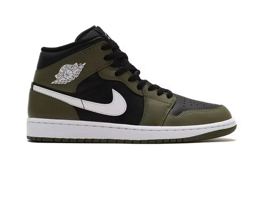 jordan 1 mid “black medium olive”